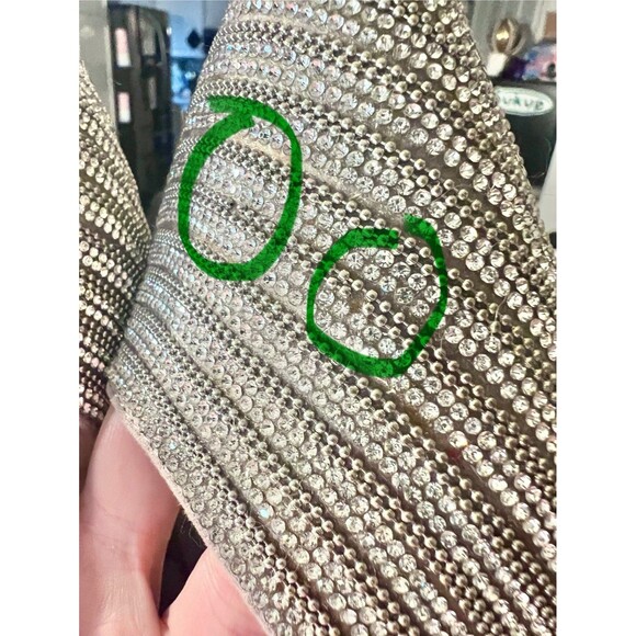 Torrid Rhinestone Nude Flats 9.5 WW (Fit 11) Sparkly Dressy Ankle Strap Shoes - Picture 10 of 10